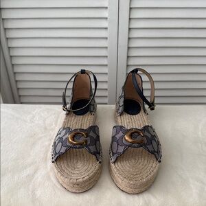 Coach Dillon Flatform Jacquard Espadrille Sandals